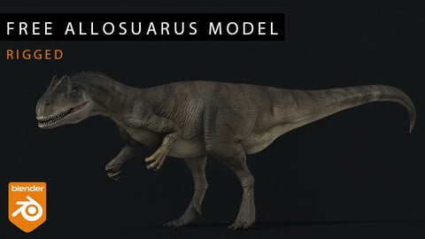 Allosaurus Dino Rigged Model (Blender)