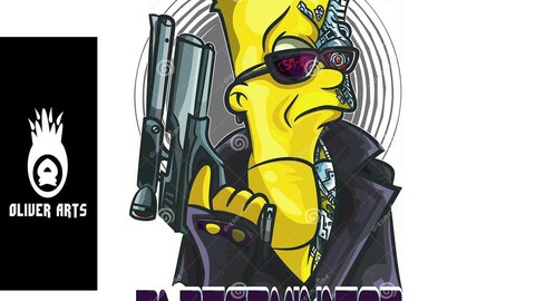 Cartoon Barterminator The Return vector art