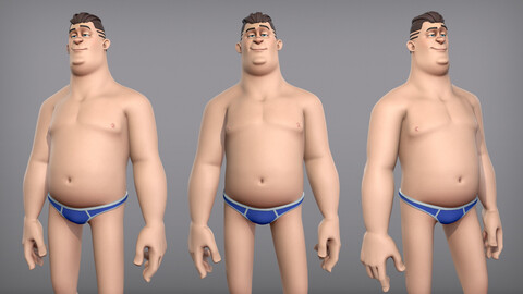 Cartoon male character Eugene base mesh