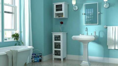 Simple Little Bathroom 3D model 3D model
