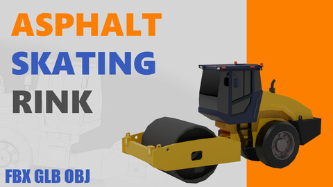 Asphalt skating rink Low-poly