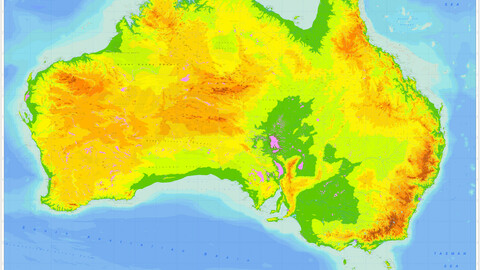 Australia Physical Map IWM2500000RP