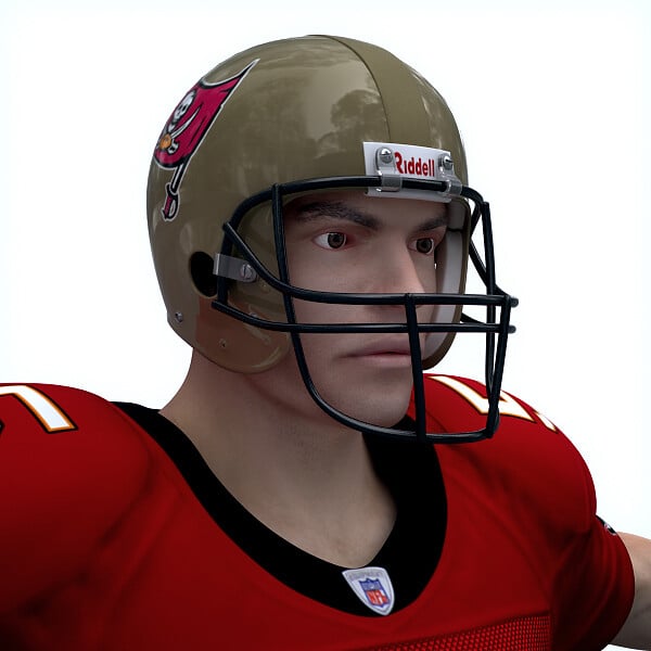 Tampa Bay Buccaneers American Football Player Crouching Fur 3D model