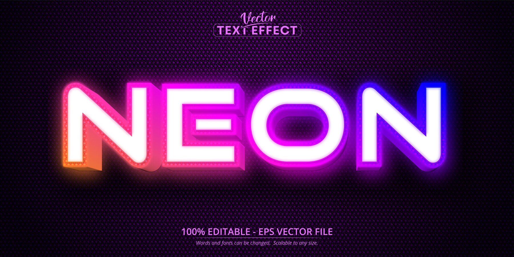 Neon White Editable Text Style Effect Premium