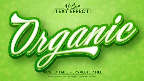 Organic text, cartoon style editable text effect