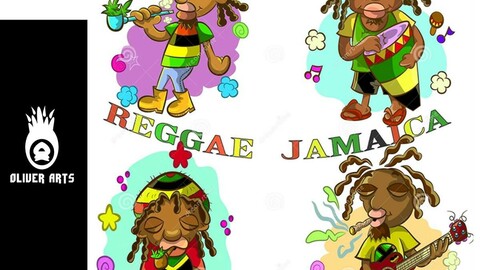 CARTOON THE BEST REGGAE IN JAMAICA VECTOR