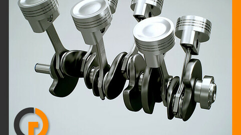 Animated V6 Engine Cylinders