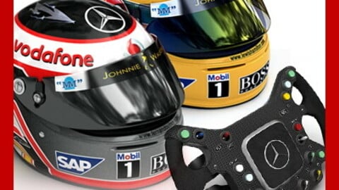 F1 2007 McLaren Mercedes Helmets and Steering Wheel