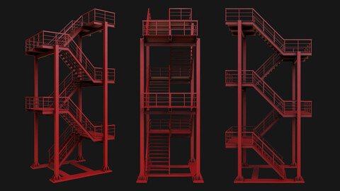 Red Industrial Stair