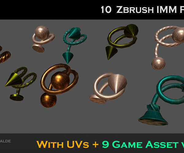 ArtStation - 10 Piercings ZBRUSH BRUSH IMM | Brushes