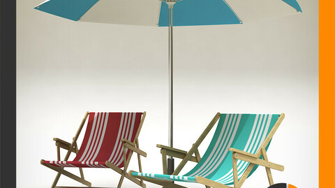 Beach Chair and Sun Umbrella