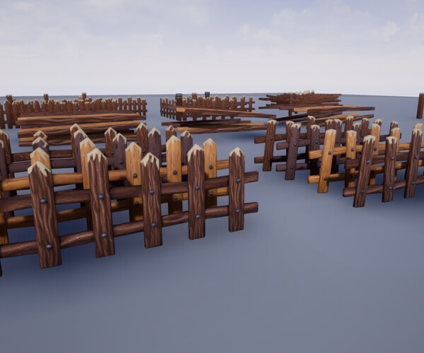 ArtStation - Stylized Fence Set Vol 1 For Unreal Engine | Game Assets