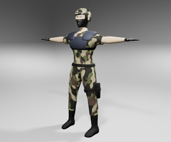 ArtStation - Soldier - Army - Soldado Low-poly 3D model | Game Assets