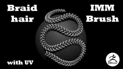 Braid hair IMM brush for zBrush