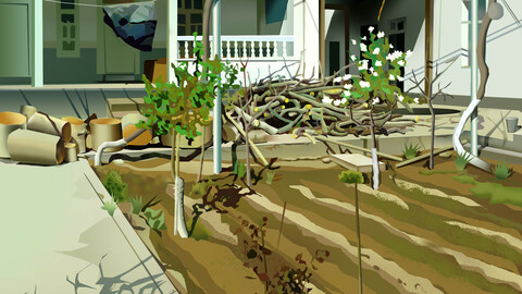 Early spring in the yard.