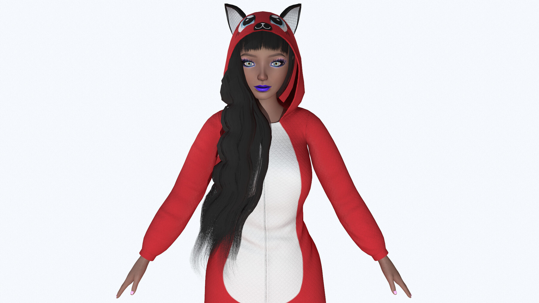 ArtStation - Girl kigurumi cat 3 | Game Assets