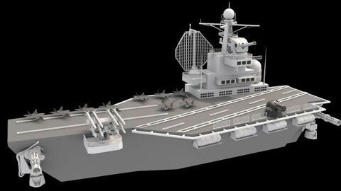 aircraft carrier Low-poly 3D model