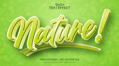 Nature text, cartoon style editable text effect