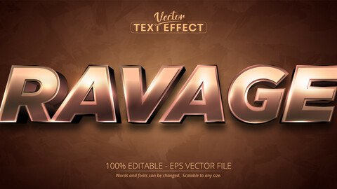 Ravage text, cartoon style editable text effect