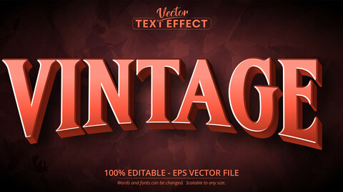 Vintage text, vintage style editable text effect