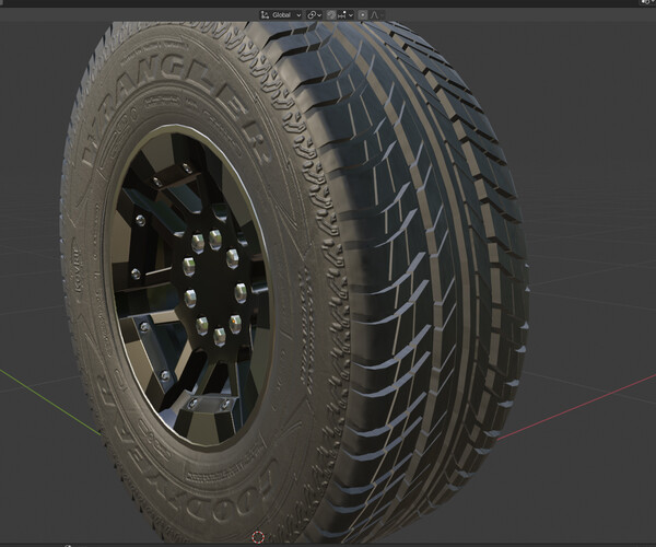 ArtStation - Wheel Hummer rim tyre with textures Low-poly | Game Assets