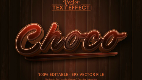 Choco text, cartoon style editable text effect