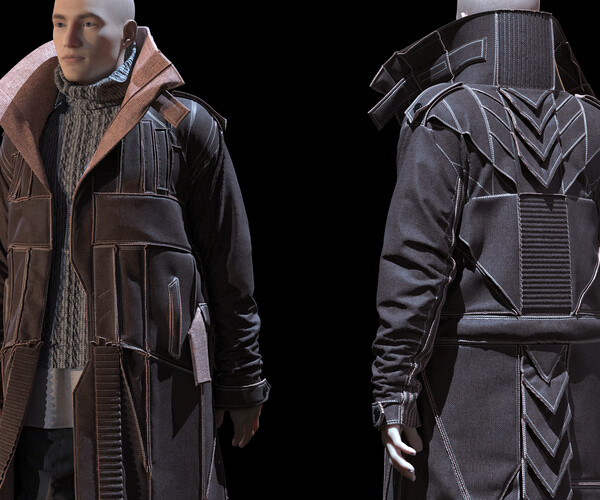 ArtStation - Mens clothing with coat. Avatar genesis 8 Male. Marvelous ...