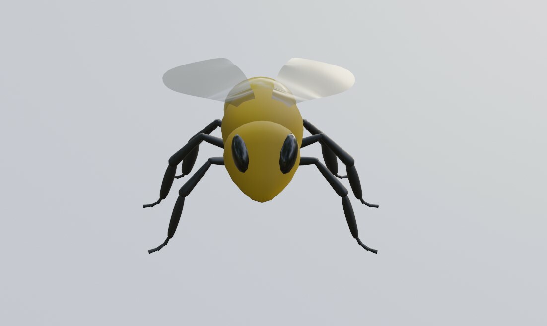 ArtStation Bee Abelha Lowpoly 3D model Game Assets