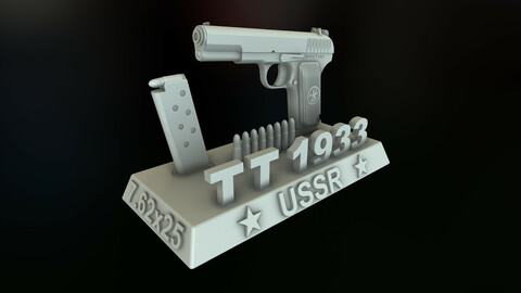 USSR PISTOL TT-33 TULSKIY TOKAREVA 1/6 (12 inch) 3D Print