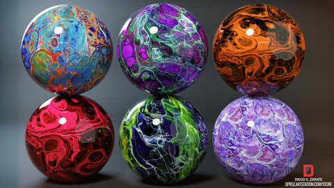 PBR - PSYCHODELIC ACRYLIC GLASSES PACK  - 6 4K MATERIALS