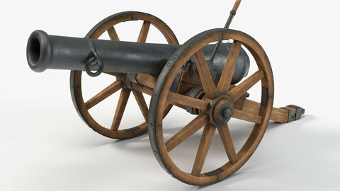 Medieval style ramadan cannon with 4K PBR textures