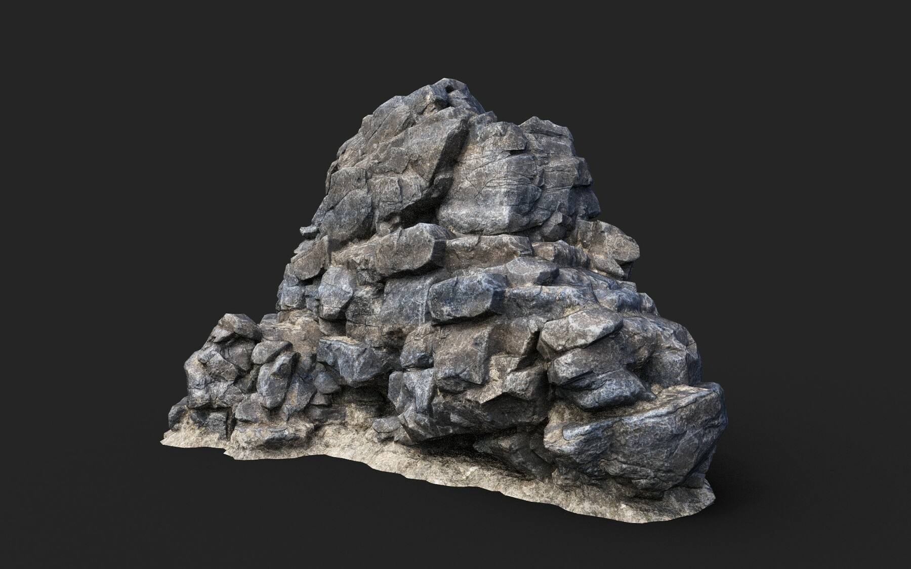 ArtStation - Low poly Big Gray Rough Rock Cliff Collection 210323 ...