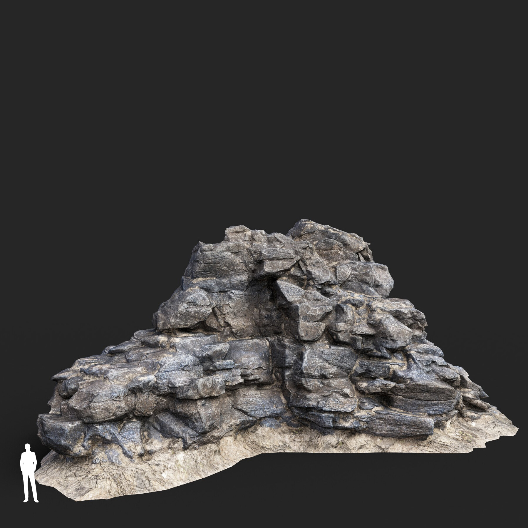 ArtStation - Low poly Big Gray Rough Rock Cliff Collection 210323 ...