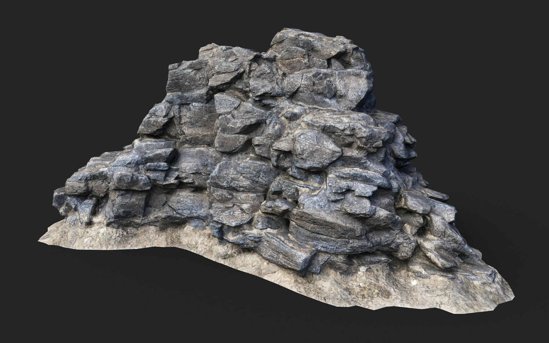 ArtStation - Low poly Big Gray Rough Rock Cliff Collection 210323 ...