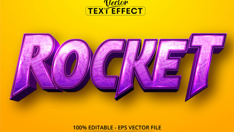 Rocket text, cartoon style editable text effect