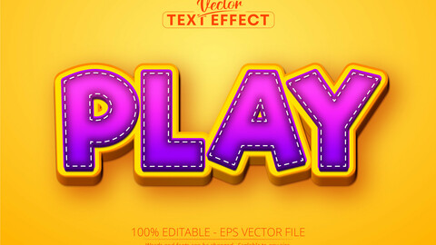 Play text, cartoon style editable text effect