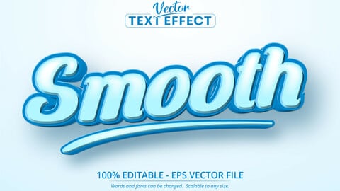 Smooth text, cartoon style editable text effect