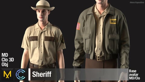 Sheriff / Marvelous Designer / Clo 3D project + obj