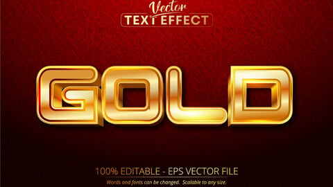 Gold text, shiny gold style editable text effect