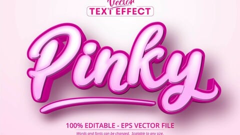 Pinky text, cartoon style editable text effect