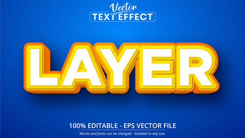 Layer text, cartoon style editable text effect