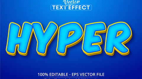 Hyper text, cartoon style editable text effect