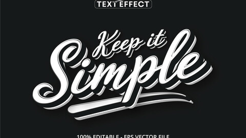 Keep it simple text, minimalistic style editable text effect