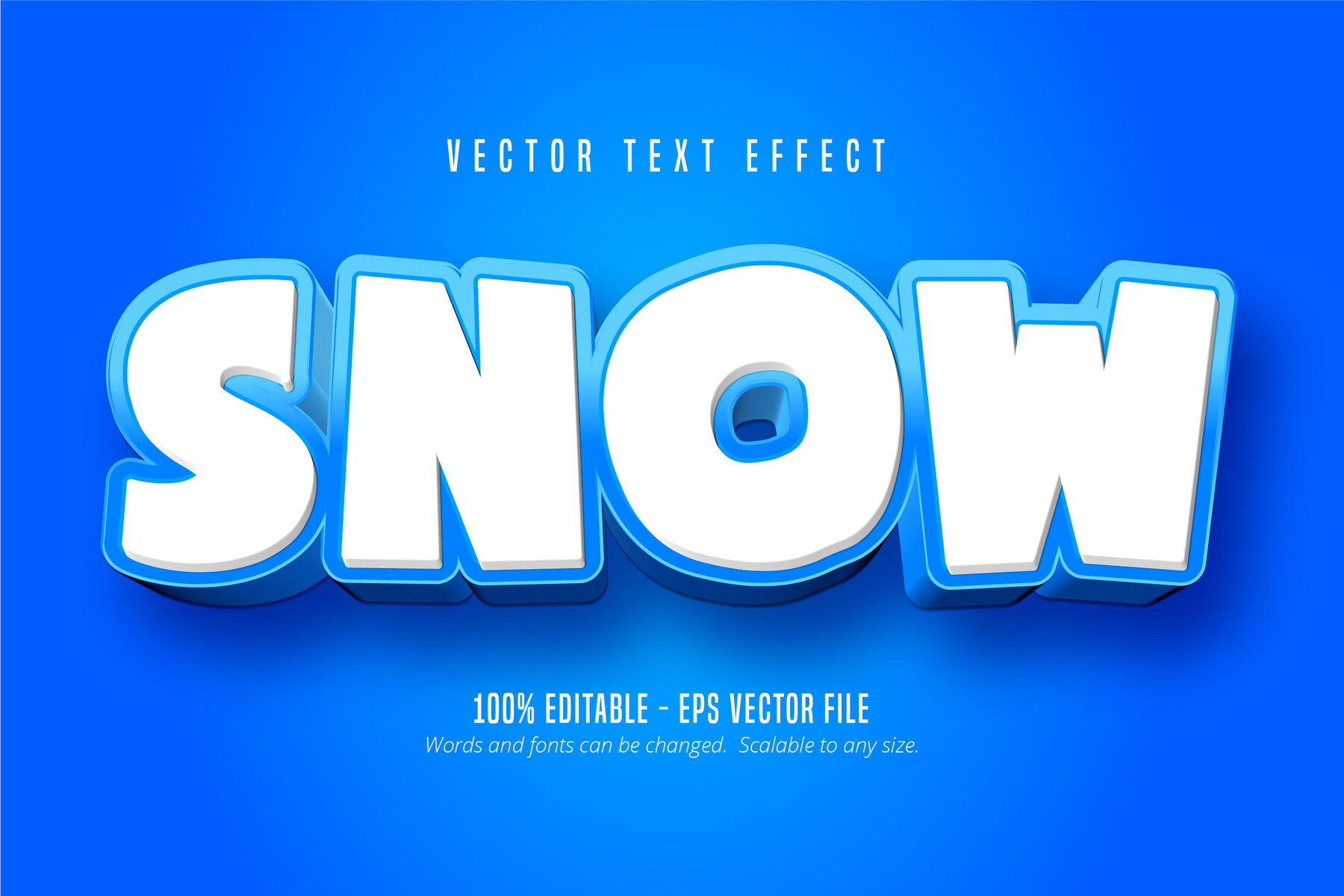 ArtStation - Snow text, cartoon style editable text effect | Artworks