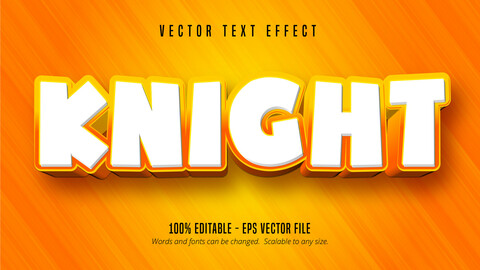 Knight text, cartoon style editable text effect