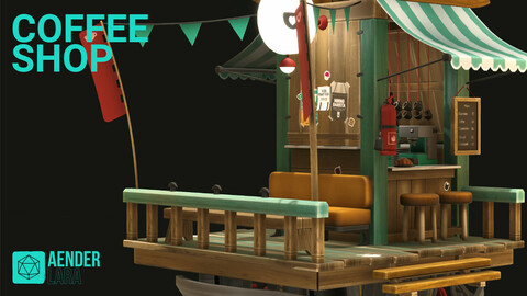 Coffee Shop - fbx, glTF and Hi-Rez Textures