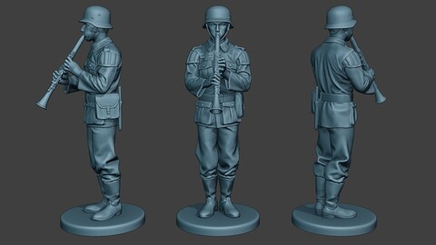 German musician soldier ww2 Stand clarinet G8