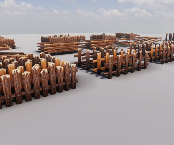 ArtStation - Stylized Fence Set Vol 1 For Unity Engine | Game Assets