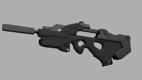 High poly futuristic Weapon 3D model