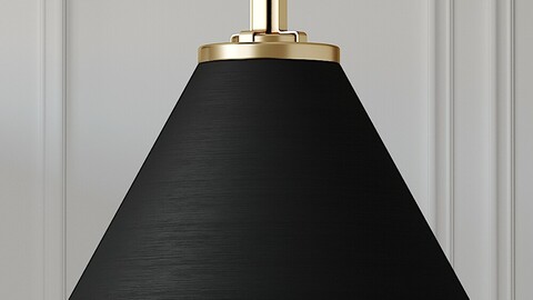 BUTTE 24inch CONE AGED BRASS PENDANT White